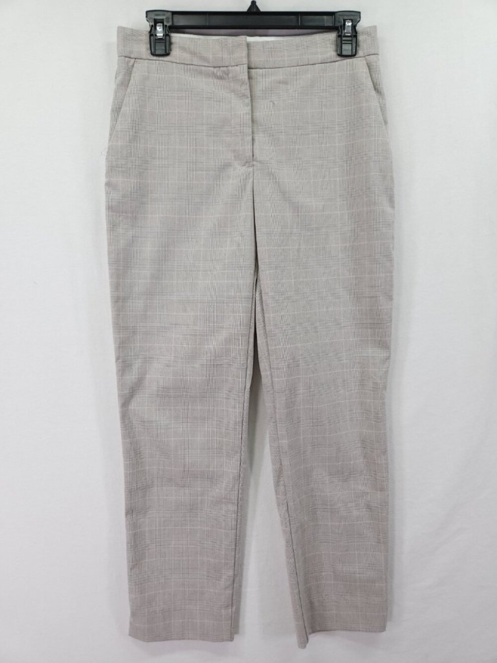 Zara Gray Plaid Flat Front Dress Pants Size 4 29x26 Trousers Dress Pants